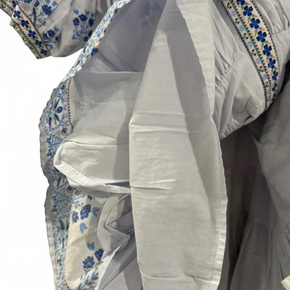 Blue and White Floral Kids Dress - Picture 7 of 8